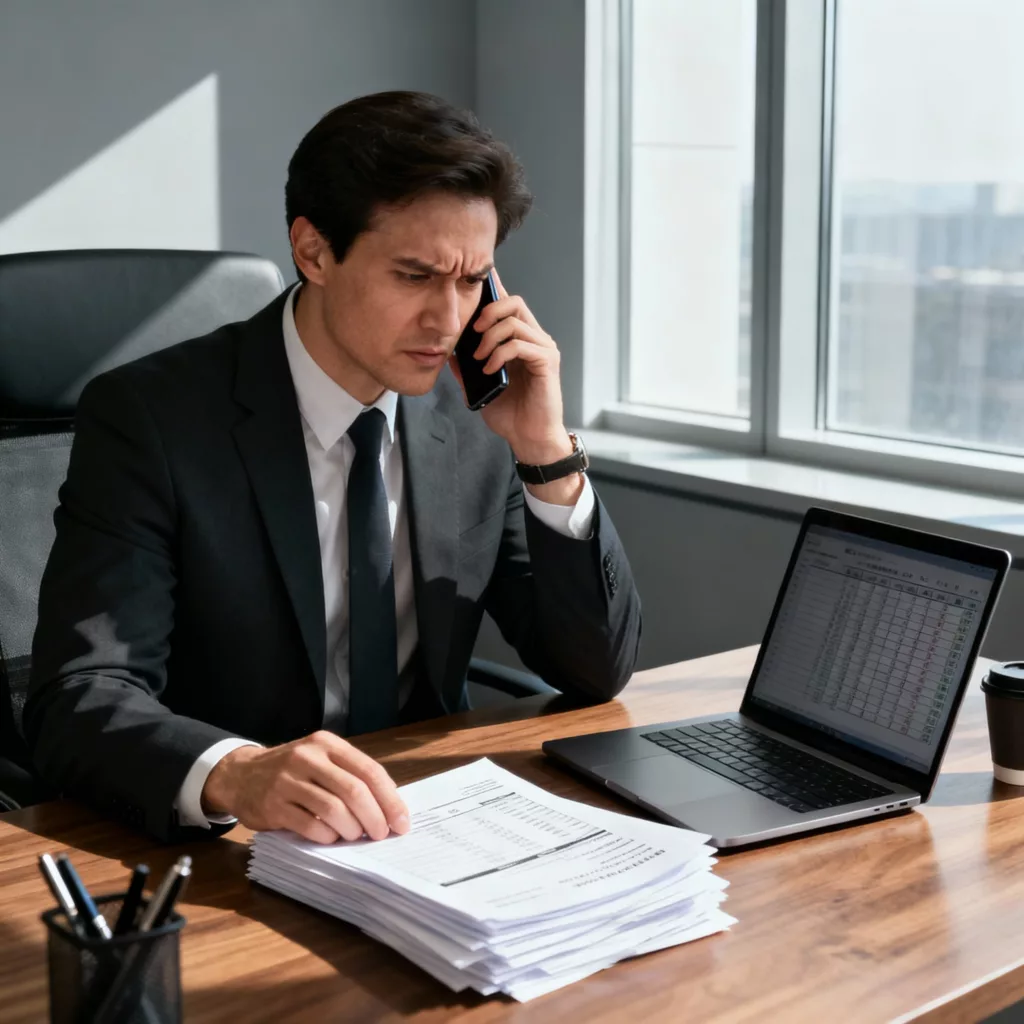 windykator przy dokumentach