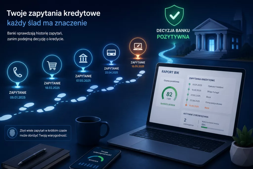 kilka zapytań kredytowych jako ślady prowadzące do decyzji banku