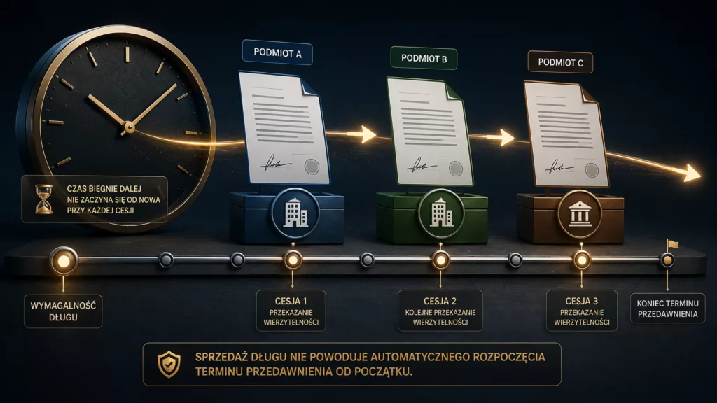 Sprzedaż długu nie powoduje automatycznego rozpoczęcia terminu przedawnienia od początku.