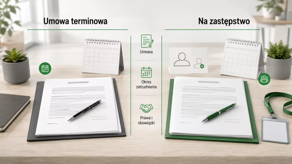 Porównanie zwykłej umowy na czas określony z umową zawartą w celu zastępstwa pracownika.
