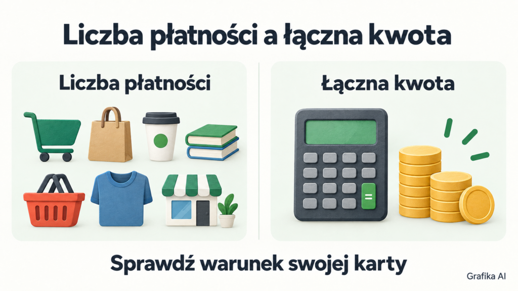 Porównanie warunku liczby płatności z warunkiem łącznej kwoty