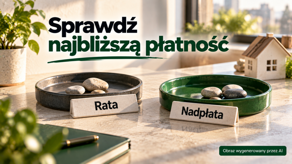 Dwie ceramiczne tacki z podpisami rata i nadpłata