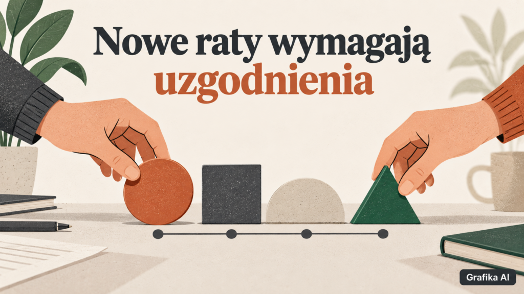 Ilustracja dwóch dłoni układających wspólnie elementy symbolicznego planu.