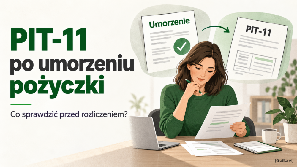 Ilustracja umorzenia części pożyczki i późniejszego rozliczenia PIT