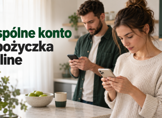 Dwie osoby korzystające z osobnych telefonów przy wspólnym domowym blacie