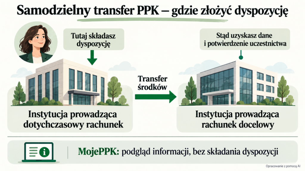 Dyspozycja trafia do instytucji prowadzącej rachunek, z którego przenosisz środki