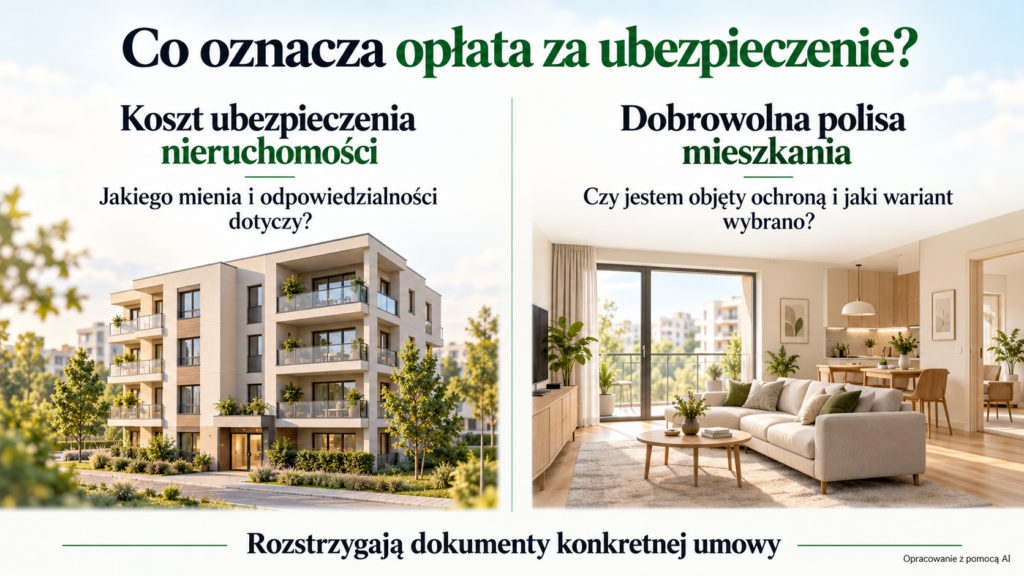 Porównanie udziału w kosztach ubezpieczenia budynku z dobrowolną polisą mieszkania.