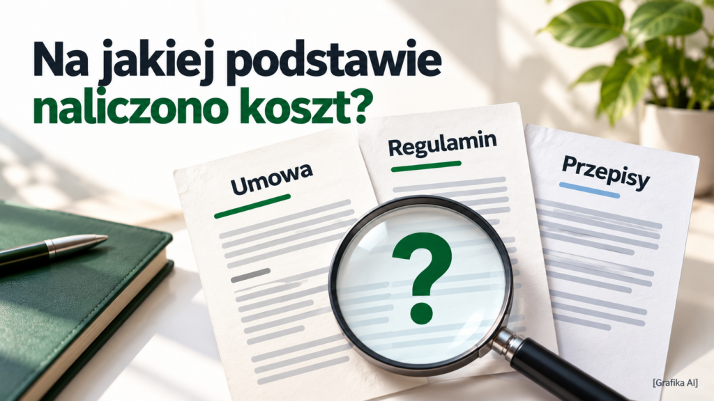 Lupa nad trzema abstrakcyjnymi dokumentami opisanymi jako umowa, regulamin i przepisy.